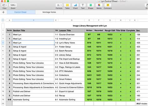 Control Sheet ~ Excel Templates