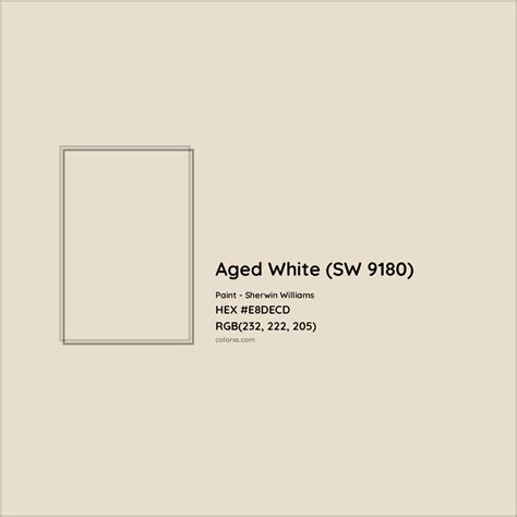 Sherwin Williams Aged White (SW 9180) Paint color codes, similar paints and colors - colorxs.com