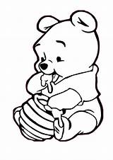 Pooh Eating Honey Coloring Pages sketch template