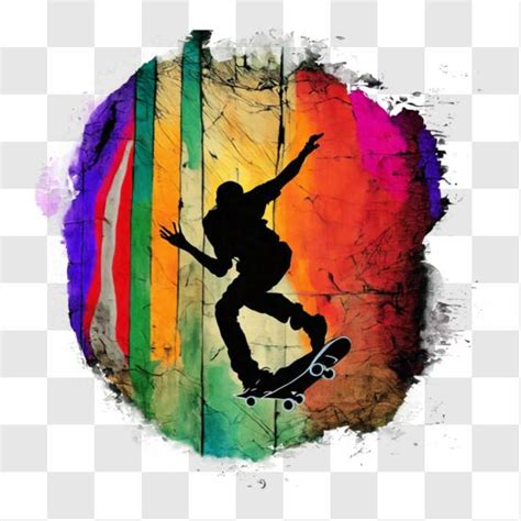 Download Skateboarding Tricks with Graffiti Background PNG Online ...