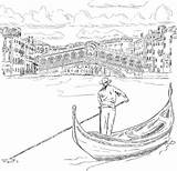 Coloring Venice Pages Gondola Printable Harbour Sydney Bridge Di  sketch template