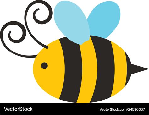 Cute bee flying icon Royalty Free Vector Image