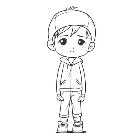 Sad Kid Clipart Black And White