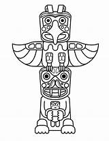 Totem Pole Animals Coloring Pages sketch template