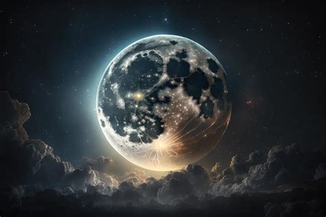 big moon in night sky. Illustration 21991673 Stock Photo at Vecteezy