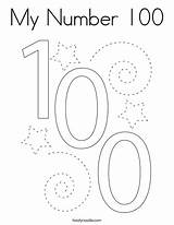 Printable 100 Coloring Page sketch template