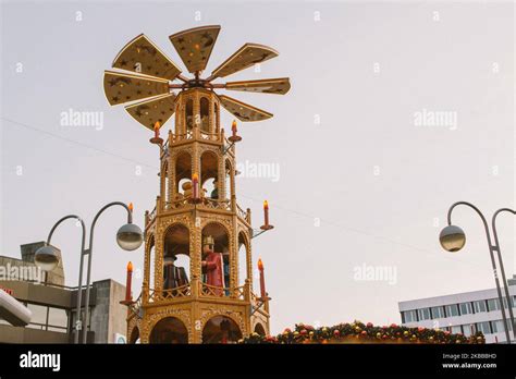 A christmas pyramid at the opening day of Bochum Christmas Market on 21 November 2019 in Bochum ...