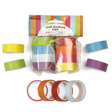 Incraftables Colored Masking Tape (8 Colors). Assorted Colorful Craft Tape 10 Feet x ½ Inch ...