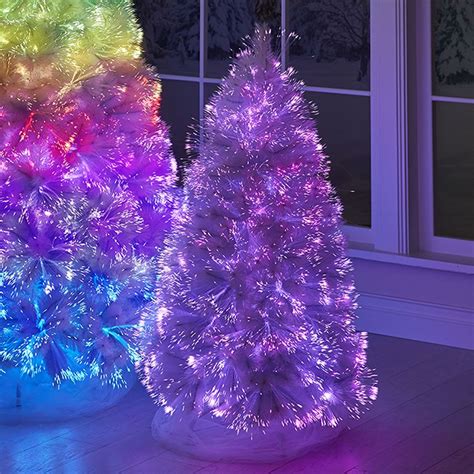 The White Northern Lights Tree - Hammacher Schlemmer | Fiber optic ...