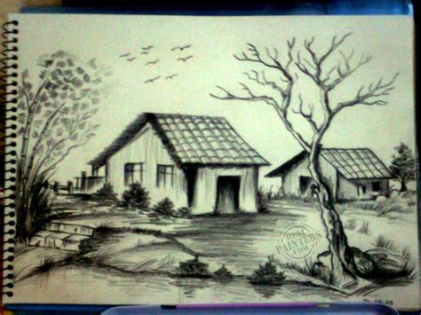 Landscape Pencil Drawing at GetDrawings | Free download