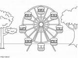 Free Ferris Wheel To Color coloring Page sketch template