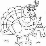 Thanksgiving Coloring Page Indian sketch template