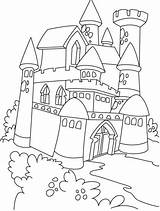 Mewarna gambar istana sketch template