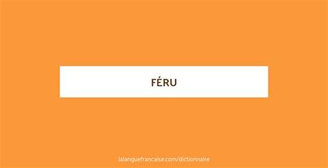 Définition de féru | Dictionnaire français