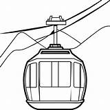 Cable car Outline Illustration Digital coloring book Page Line Art  sketch template