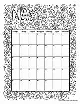 Printable coloring Calendar sketch template