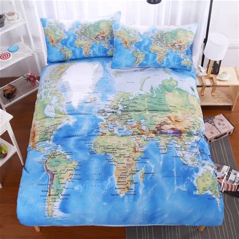 WORLD MAP SINGLE/DOUBLE/QUEEN/KING Size Bed Quilt/Doona/Duvet Cover Set $40.55 - PicClick