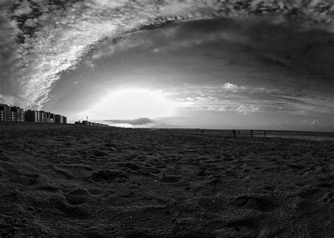 Autmunal Sunset On Beach In Black And White Photograph by Youri Mahieu ...