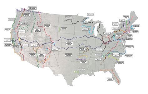 Major Hiking Trails of the United States. | Rebrn.com