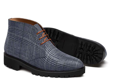 Cap toe Chukka Boots - blue tweed | Sumissura
