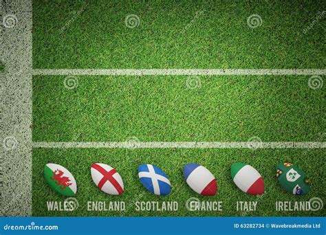 Composite Image of Six Nations Rugby Balls Stock Illustration ...