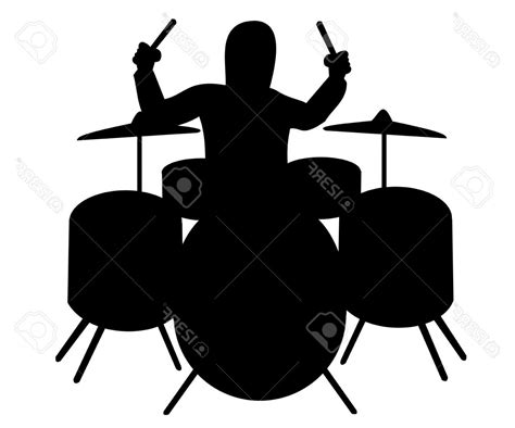 Drum Set Silhouette Vector at Vectorified.com | Collection of Drum Set ...