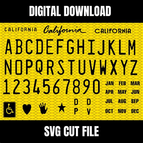 License Plate SVG California Font - Etsy