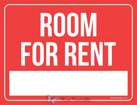 Printable Room For Rent Sign