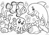 52  Ocean Animals Coloring Pages For Kids Mejikuhibiniu Page sketch template