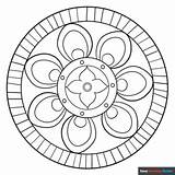 Beginner Mandala Coloring Page  Easy Drawing Guides sketch template