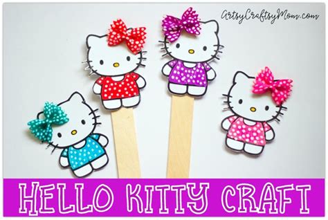 Super Cute Hello Kitty Craft Bookmark Using Pasta- free printable