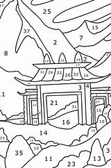 Gateway To The Buddhist monastery coloring page  Color Online sketch template