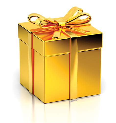 Gold Gift Box Clipart - meditacaonavidareal