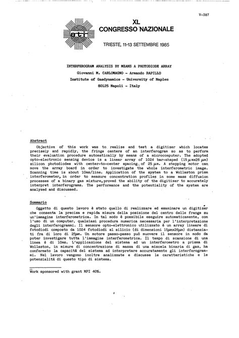 (PDF) Interferogram Analysis By Means Of A Photodiode Array