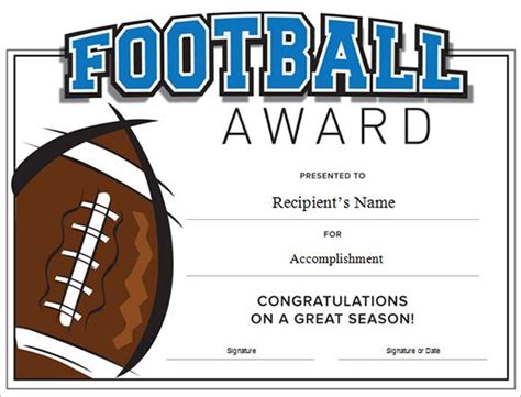 football certificate template word | Free certificate templates, Awards ...