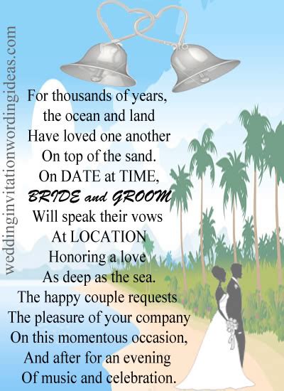 Beach Wedding Invitations Wording