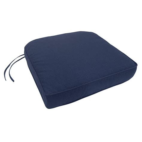 Double-Piped Indoor/Outdoor Sunbrella Contour Chair Cushion with Ties ...