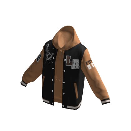 Brown/Beige Varsity jacket - Los Angeles's Code & Price - RblxTrade
