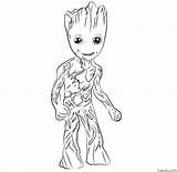 Baby Groot Coloring Page » Turkau sketch template