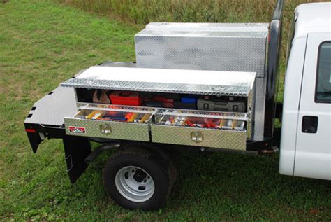 Brute High Capacity Flatbed Stake Bed Topsider Truck Tool Box With Drawers - WorkTrucksUSA