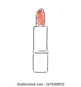 Red Lipstick Vector Sketch Illustration Stock Vector (Royalty Free) 1679208931 | Shutterstock