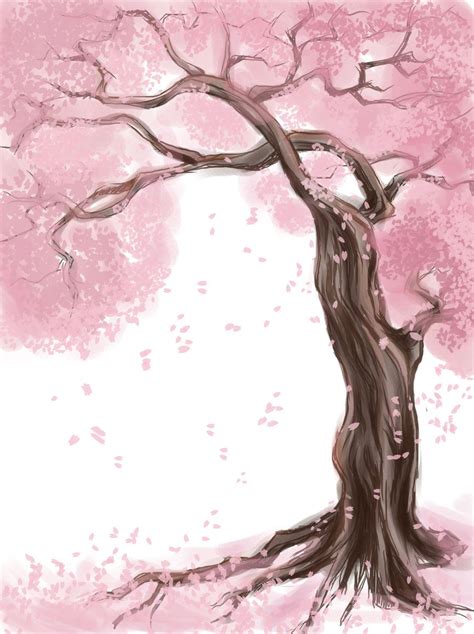 tree paintings | sakura tree by scarlettestar digital art drawings ...