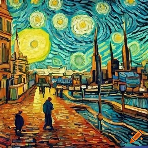 Cityscape in the style of van gogh on Craiyon