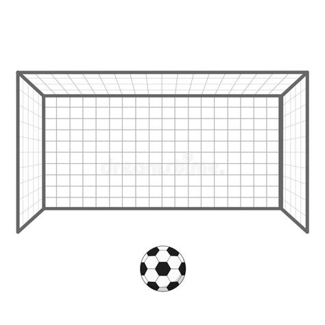 A Black And White Soccer Ball Football And A Goal Post Stock Illustration - Illustration of ...