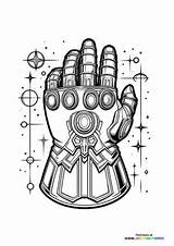 Infinity Gauntlet Smiling  Coloring Pages For Kids sketch template