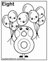 Number 8 Coloring sketch template