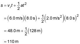 Finding Distance Using Initial Velocity, Time, and Acceleration - dummies