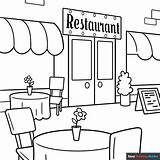 Restaurant Coloring Page  Easy Drawing Guides sketch template