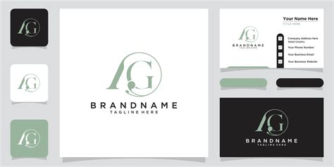 Initial AG logo design with business card design Premium Vector ...