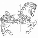 Carousel Unicorn Coloring Pages Sketch Page sketch template